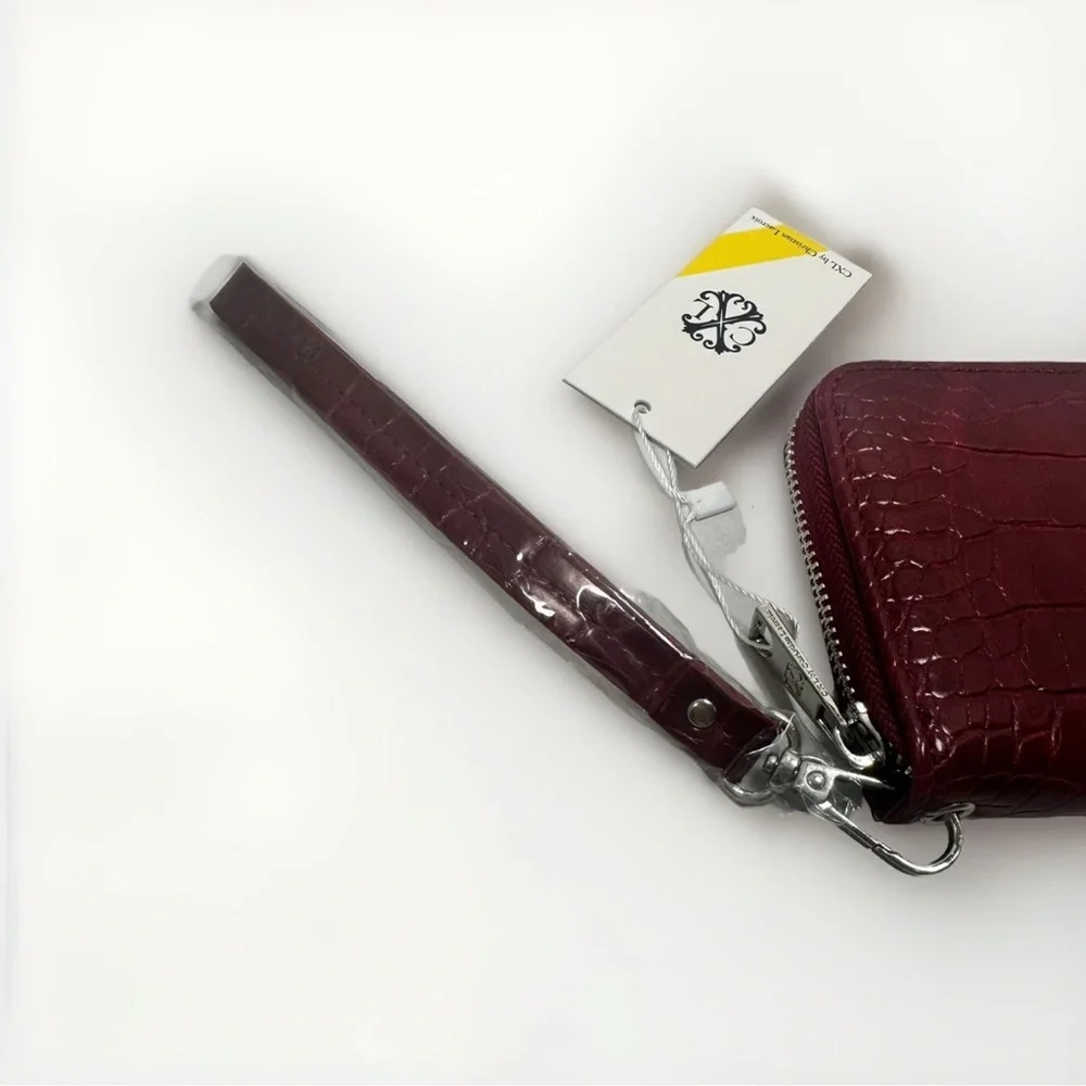 CXL‎ by Christian Lacroix Kara Croco Zip Around Wristlet Wallet Red NWT